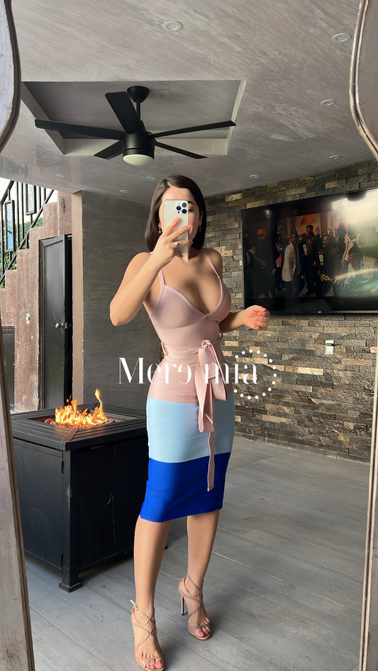 3 COLORS BODYCON DRESS